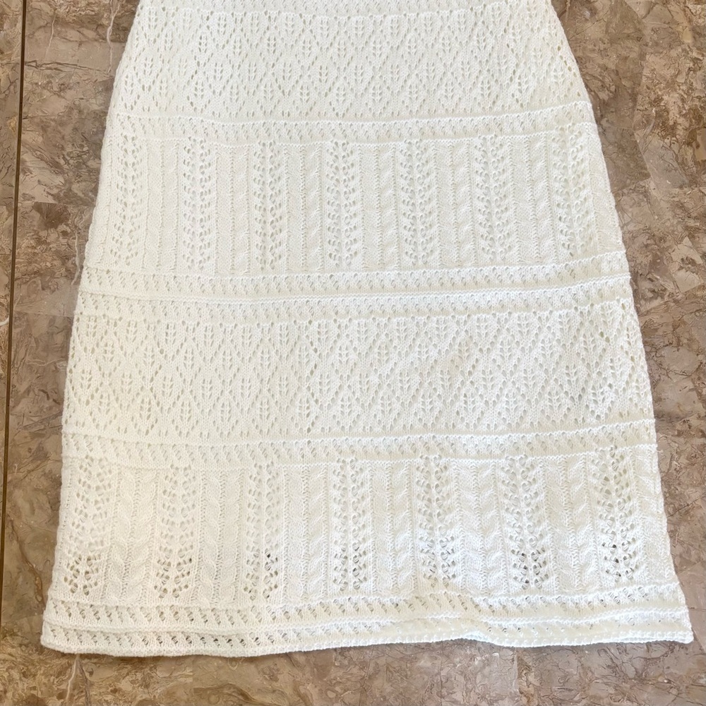Taylor Ivory Crochet Knit Midi Cottagecore Dress – Size XL - Picture 5 of 13
